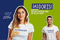 Ein junger Mann und eine junge Frau, drüber der Schriftzug "Das Doris"